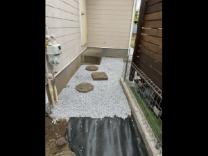 砂利の敷詰め